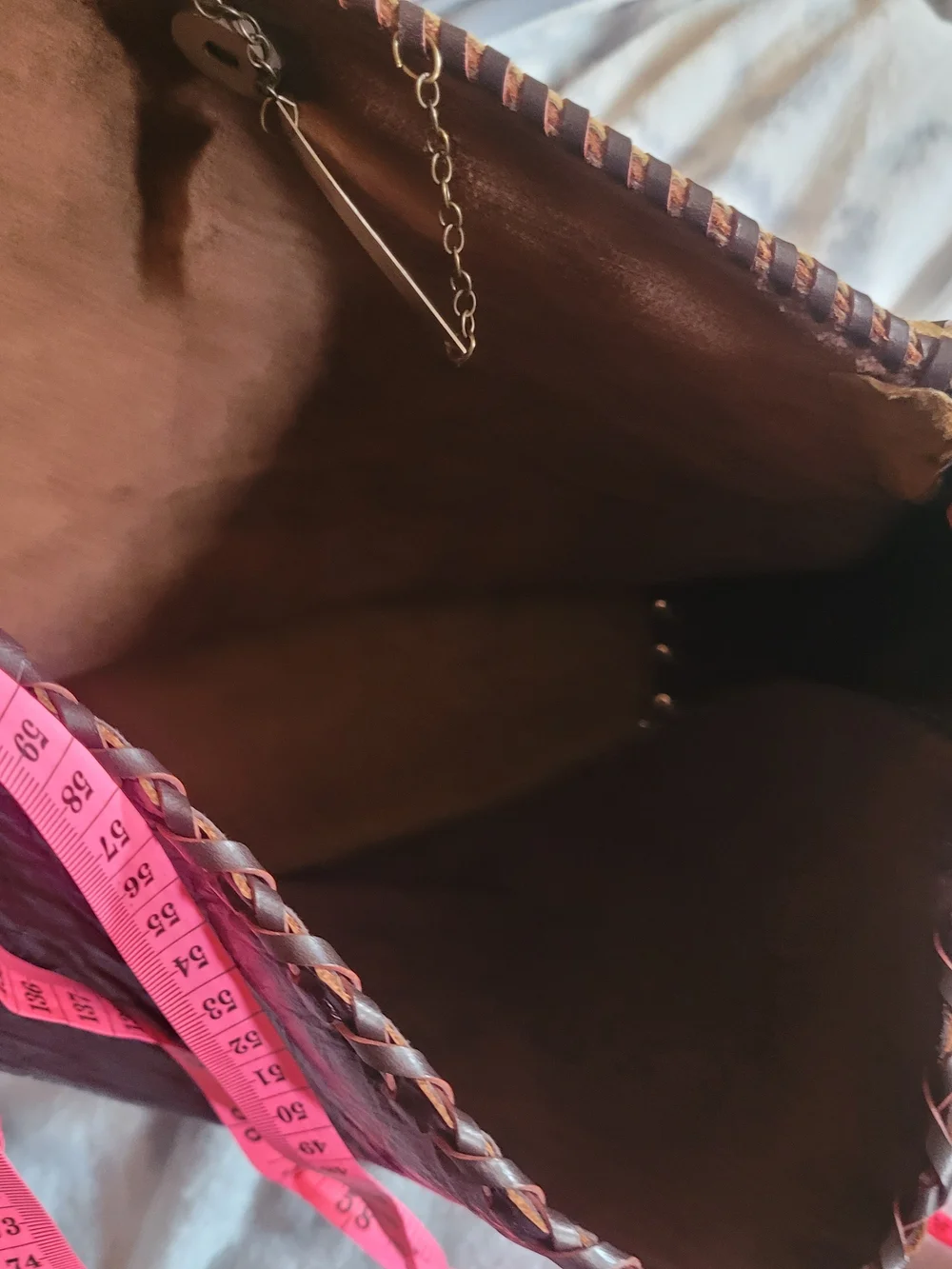 Buffalo Leather, Dark Brown Leather Shoulder Bag with Adjustable Strap